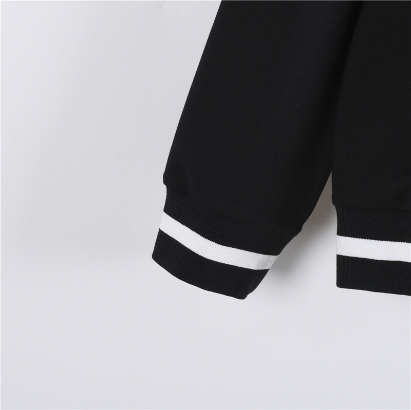 Fendi/芬迪 25FW老佛爷皮标拉链外套 黑色