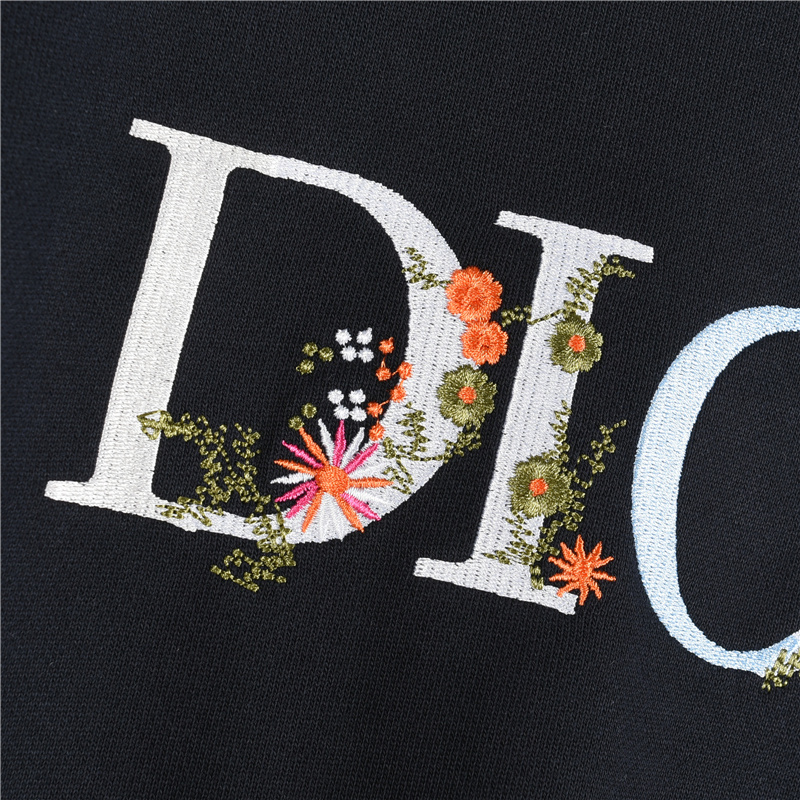 Dior/迪奥 23Fw渐变花卉字母刺绣圆领卫衣 黑色 白色