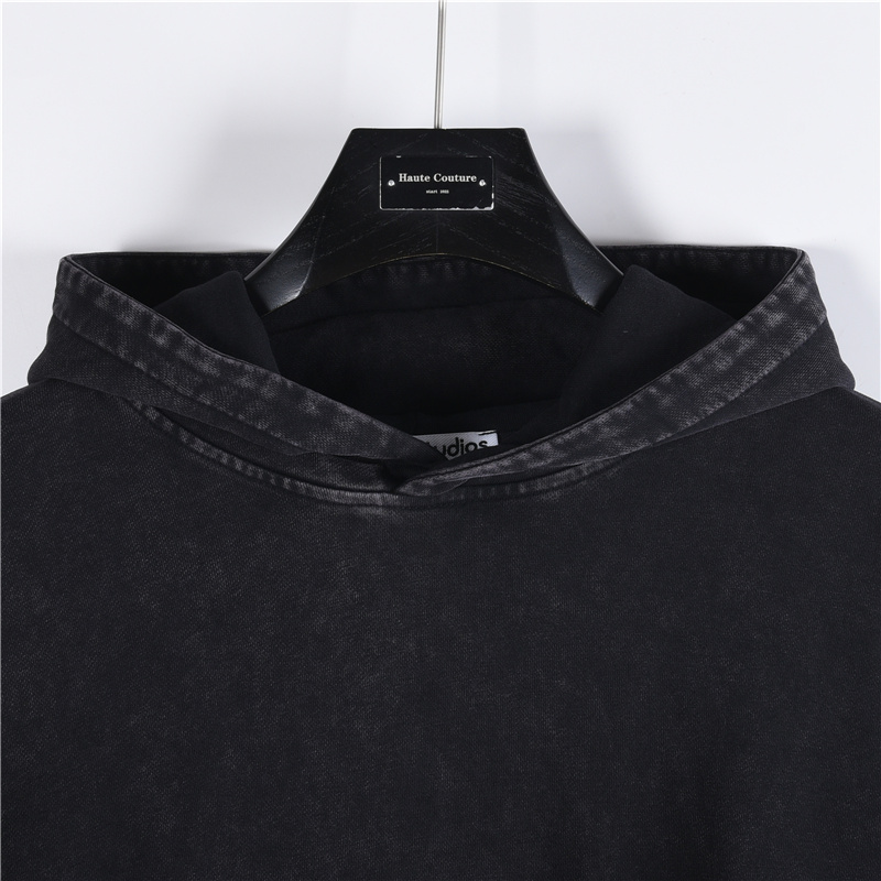 AcneStudios 1996字母印花做旧长连帽卫衣