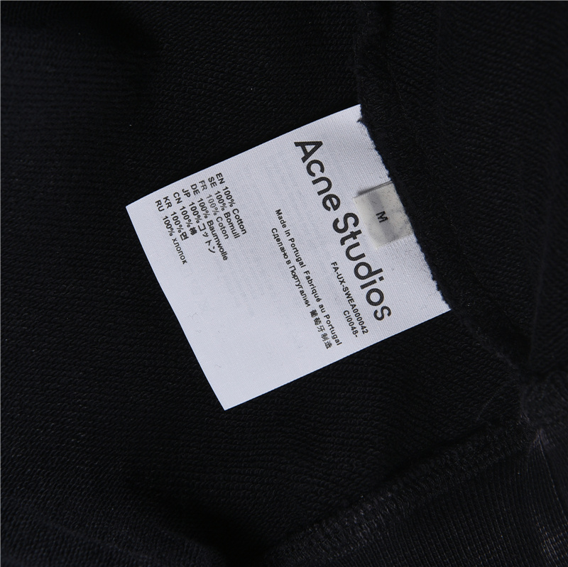 AcneStudios 1996字母印花做旧长连帽卫衣