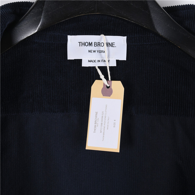 TB灯芯绒双袖标夹克衬衫 THOM BROWNE 汤姆布朗 . 重磅独家新款 TB新款灯芯绒双袖标织带厚款秋冬夹克衬衫外套