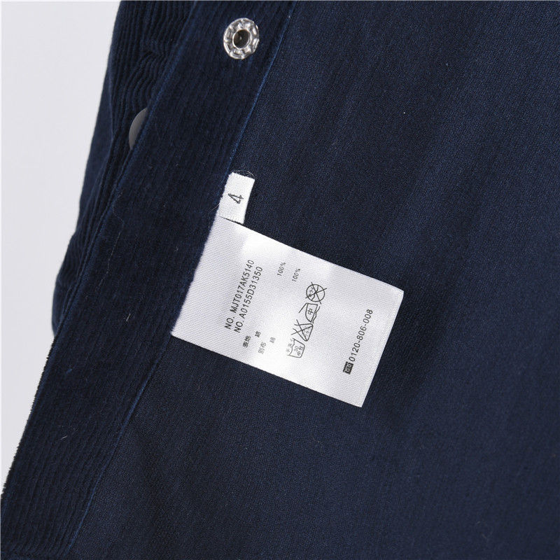 TB灯芯绒双袖标夹克衬衫 THOM BROWNE 汤姆布朗 . 重磅独家新款 TB新款灯芯绒双袖标织带厚款秋冬夹克衬衫外套