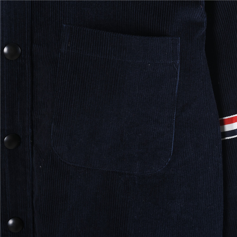 TB灯芯绒双袖标夹克衬衫 THOM BROWNE 汤姆布朗 . 重磅独家新款 TB新款灯芯绒双袖标织带厚款秋冬夹克衬衫外套