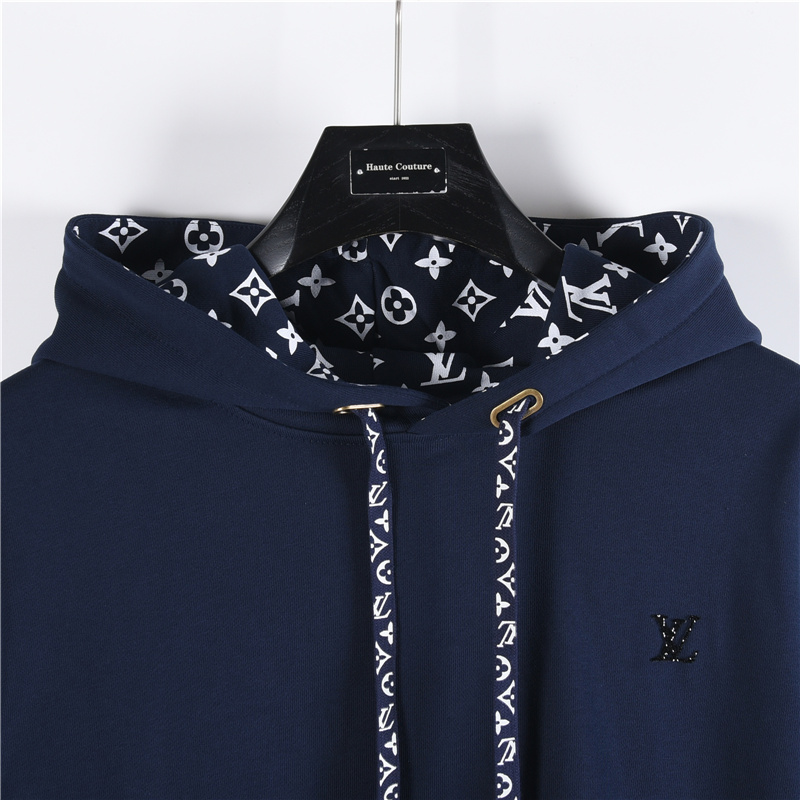 LouisVuitton/路易威登 老花拼帽绳连帽卫衣