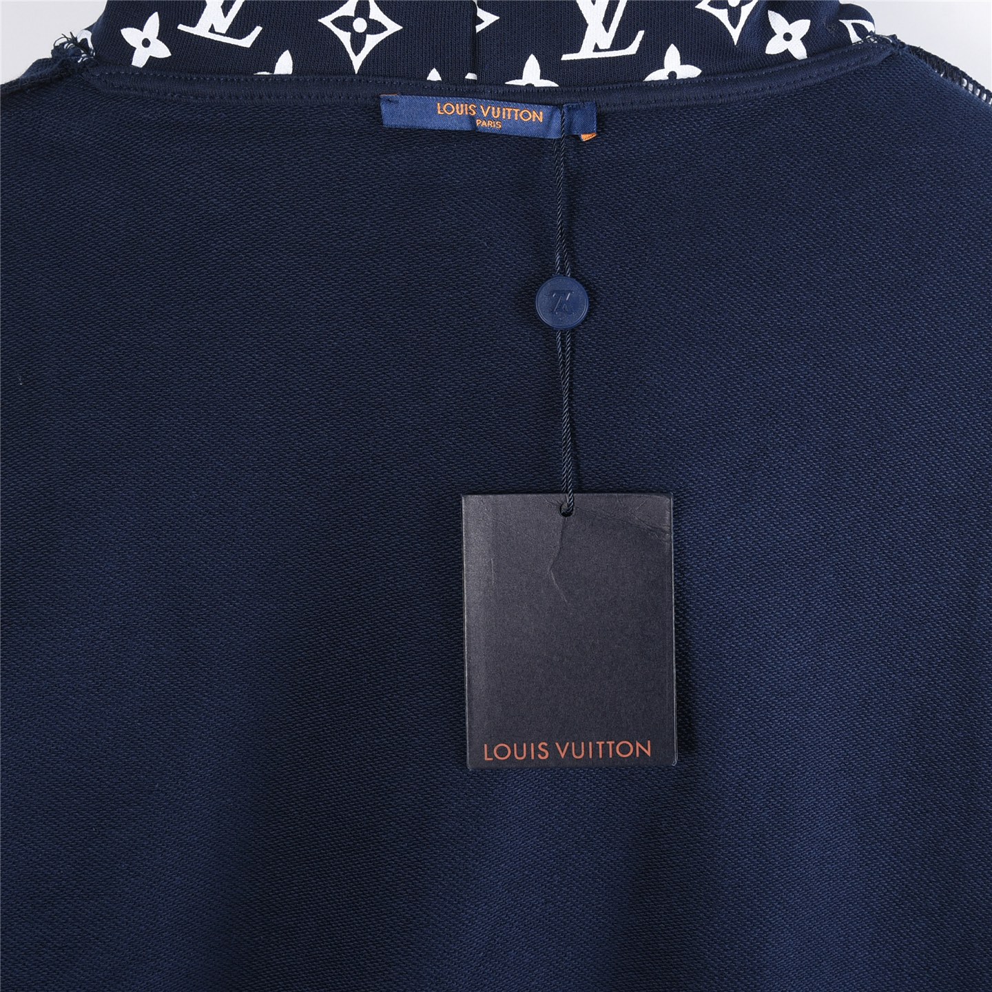 LouisVuitton/路易威登 老花拼帽绳连帽卫衣