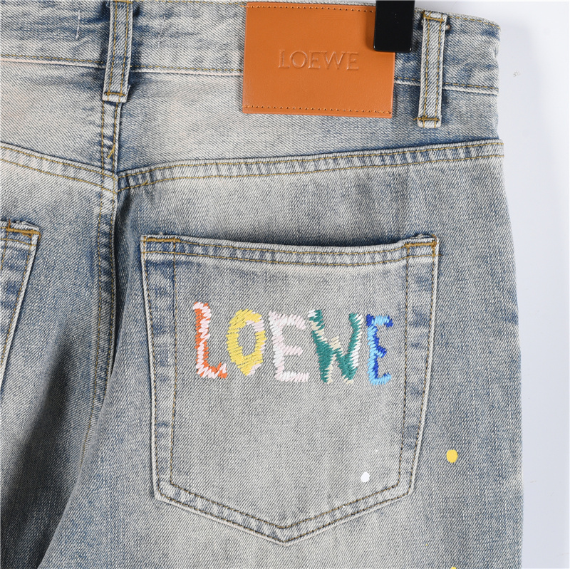 Loewe/罗意威 后袋彩绘字母牛仔长裤