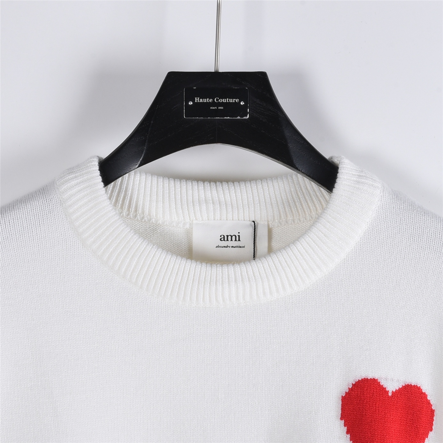 Ami/艾米 24Fw 刺绣爱心微标毛衣黑色 白色