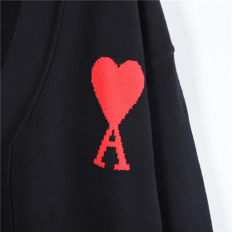 Ami/艾米 21Fw 刺绣微标爱心毛衣开衫