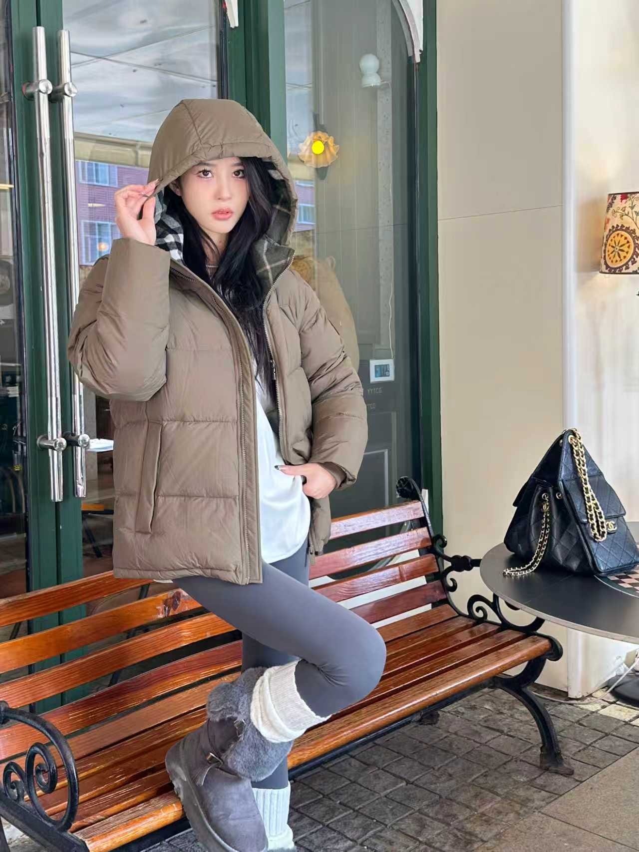 Burberry/巴宝莉 25Fw手臂盾牌连帽拆卸羽绒服 上身效果#