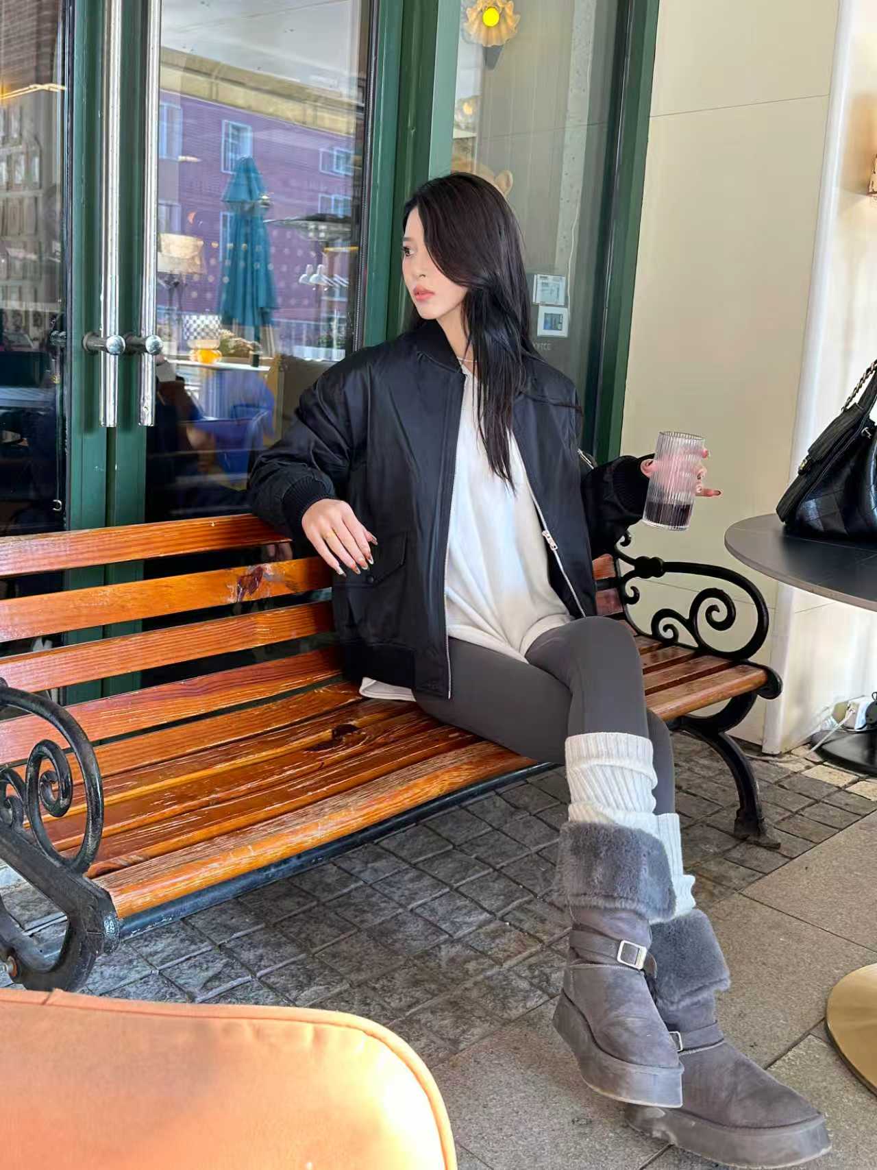 Prada/普拉达 25Fw双边翻盖口袋薄绒羽绒夹克 上身效果#