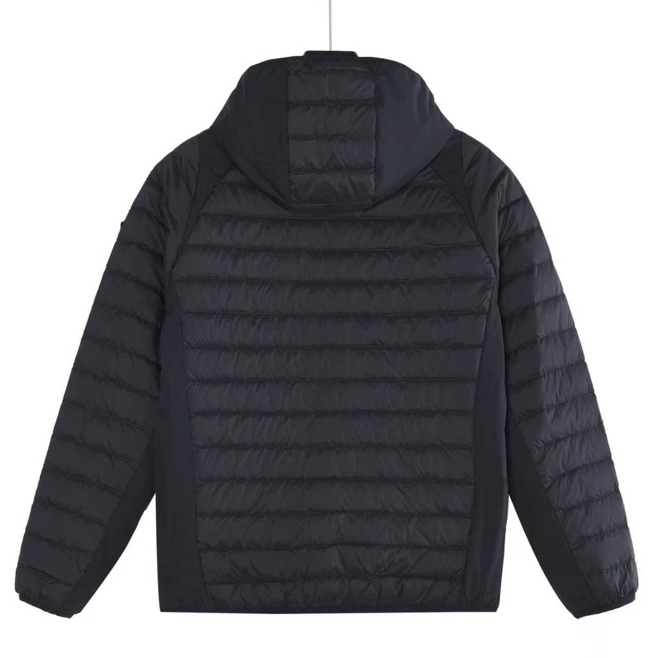 Moncler/蒙口 25Fw黑标排骨拼接连帽轻薄羽绒服 黑色 军绿