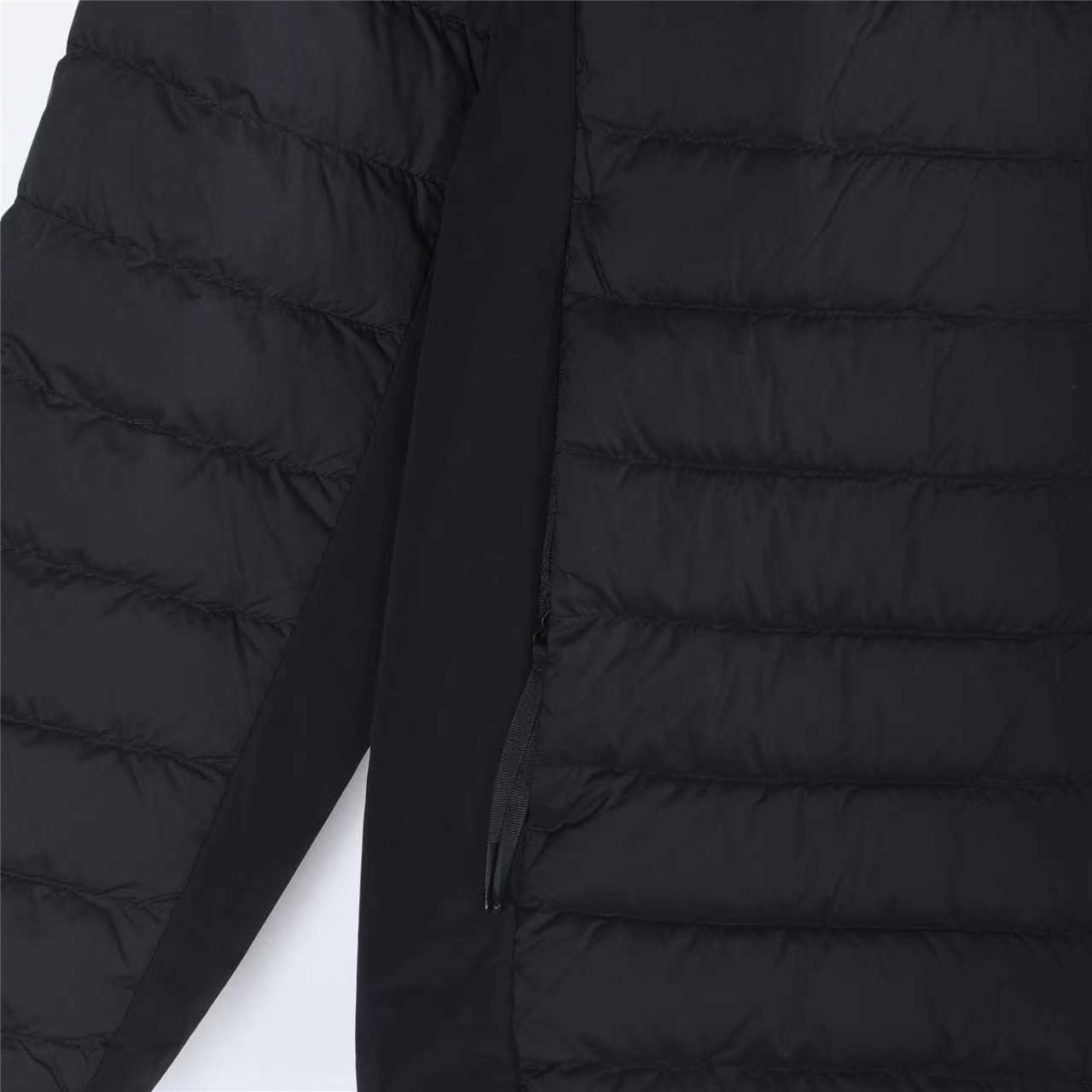 Moncler/蒙口 25Fw黑标排骨拼接连帽轻薄羽绒服 黑色 军绿