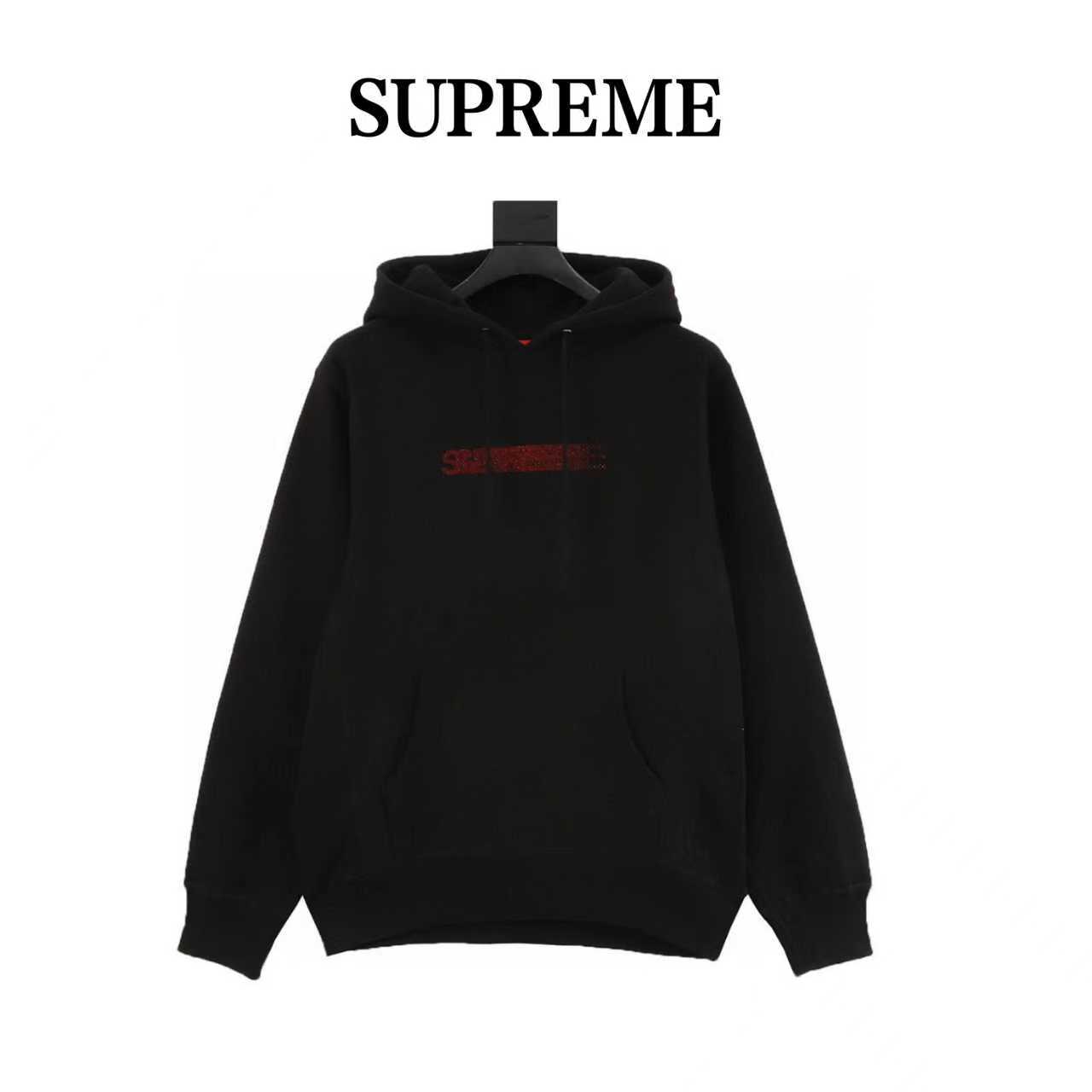 ：💰300 Supreme X Swarovski Motion Logo Hooded Sweatshirt 施华洛世奇联名款水钻幻影Logo连帽卫衣 Size：S-XL