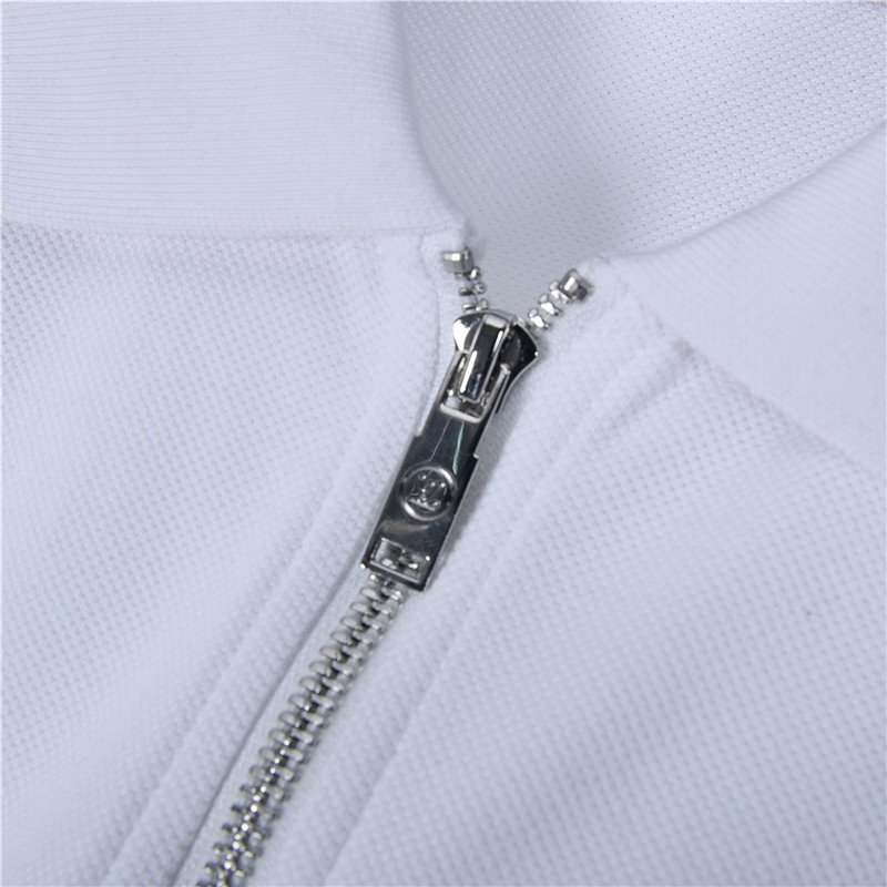 LouisVuitton/路易威登 半拉链胸口LVlogo压花短袖Polo衫 黑色 白色 LouisVuitton/路易威登 半拉链胸口LVlogo压花短袖Polo衫 黑色 白色