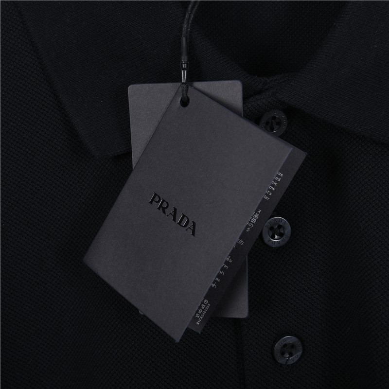 Prada/普拉达 26SS胸口三角标短袖Polo衫 黑色 白色-Top High Quatity Cheap Sneakers Fashion Clothing Clothes Bags handbags Shoes of all Brand wholesale With The best Quality And Beautiful Price from China Factory Chinese suppliers wholesaler seller Prada/普拉达 26SS胸口三角标短袖Polo衫 黑色 白色