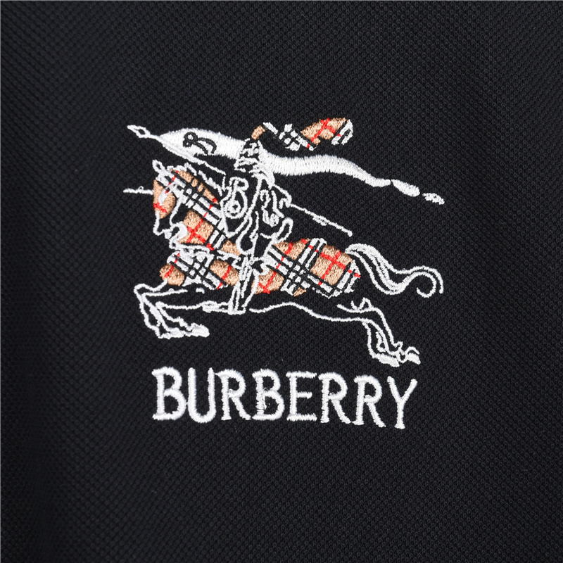 Burberry/巴宝莉 26SS新款格纹刺绣战马短袖Polo衫 黑色 白色-Top High Quatity Cheap Sneakers Fashion Clothing Clothes Bags handbags Shoes of all Brand wholesale With The best Quality And Beautiful Price from China Factory Chinese suppliers wholesaler seller Burberry/巴宝莉 26SS新款格纹刺绣战马短袖Polo衫 黑色 白色