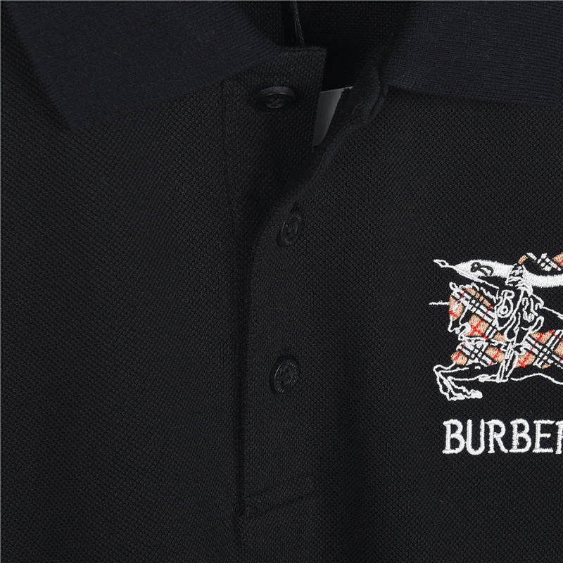 Burberry/巴宝莉 26SS新款格纹刺绣战马短袖Polo衫 黑色 白色-Top High Quatity Cheap Sneakers Fashion Clothing Clothes Bags handbags Shoes of all Brand wholesale With The best Quality And Beautiful Price from China Factory Chinese suppliers wholesaler seller Burberry/巴宝莉 26SS新款格纹刺绣战马短袖Polo衫 黑色 白色