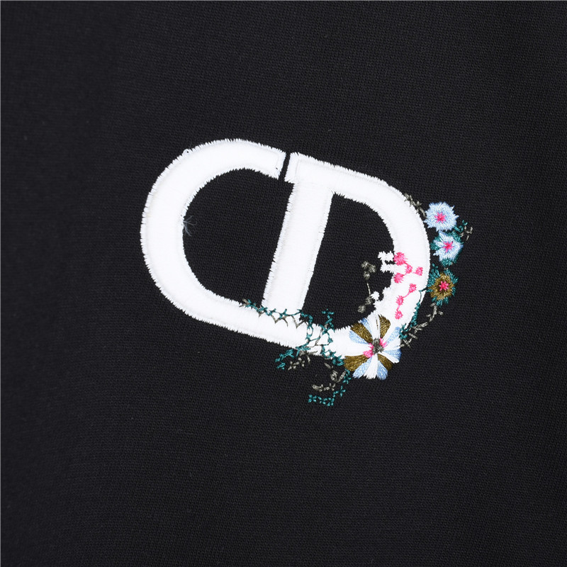 Dior/迪奥 26SS CD字母花卉刺绣短袖 黑色 白色-Chinese UA Cheap High Quatity Brand Clothes Bags handbags Sneakers wholesale wholesaler seller from China Factory suppliers Fashion Clothing Shoes best Quality Beautiful Price Dior/迪奥 26SS CD字母花卉刺绣短袖 黑色 白色