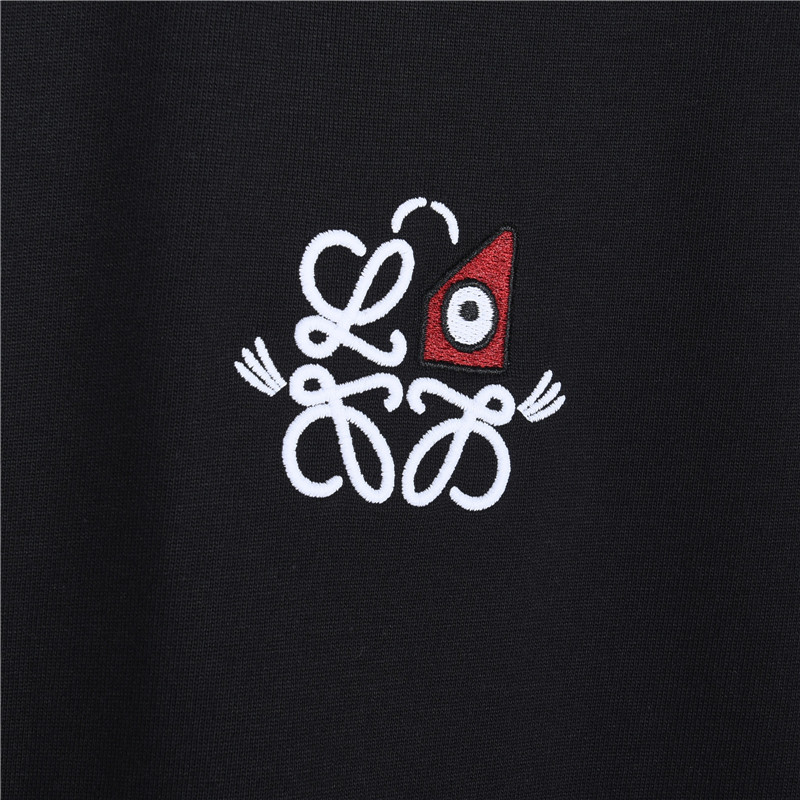 Loewe/罗意威 26SS X Louis Wain 几何刺绣短袖 黑色 宝蓝