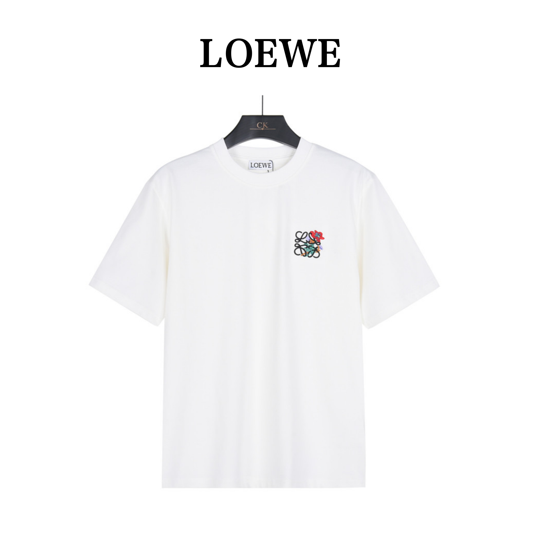 Loewe/罗意威 花卉刺绣logo短袖 黑色 白色 宝蓝 Loewe/罗意威 花卉刺绣logo短袖 黑色 白色 宝蓝