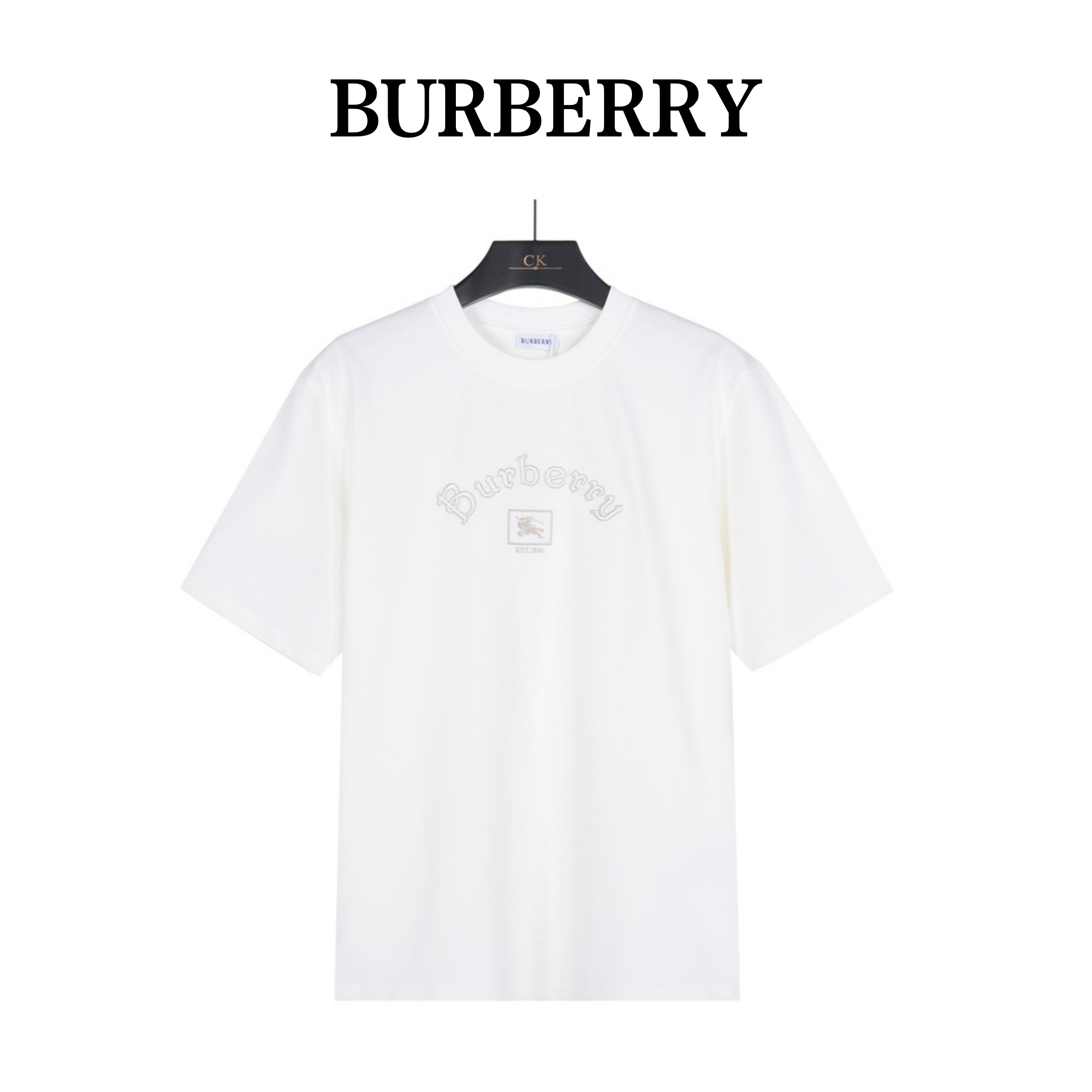 Burberry/巴宝莉 哥特体刺绣短袖T恤 黑色 白色 Burberry/巴宝莉 哥特体刺绣短袖T恤 黑色 白色