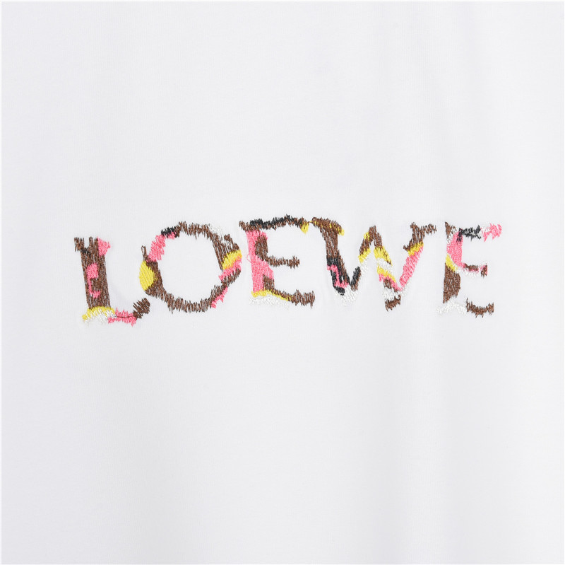 Loewe/罗意威 彩虹刺绣logo短袖 黑色 白色