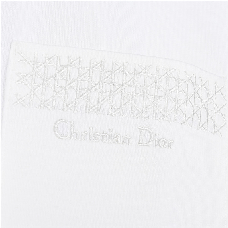 Dior/迪奥 16SS藤格纹刺绣字母口袋短袖T恤 黑色 白色-莆田鞋,莆田鞋货源,高仿鞋,高仿鞋货源,安福档口,莆田高仿鞋,莆田鞋批发,高仿鞋批发,莆田高仿运动鞋,高仿运动鞋,莆田运动鞋 Dior/迪奥 16SS藤格纹刺绣字母口袋短袖T恤 黑色 白色