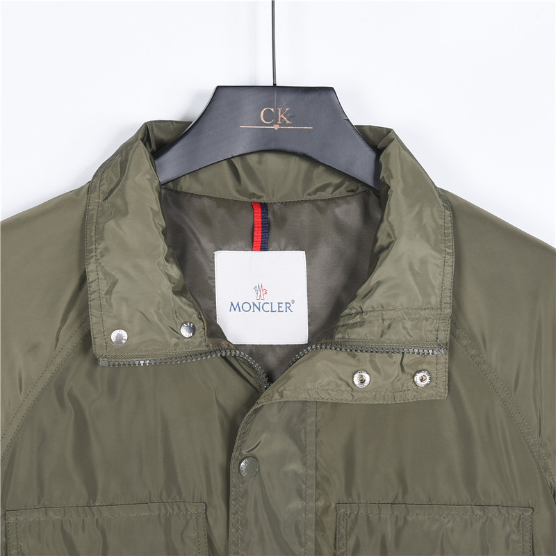 Moncler/蒙口 26SS工装风手臂硅胶连帽薄外套 黑色 绿色