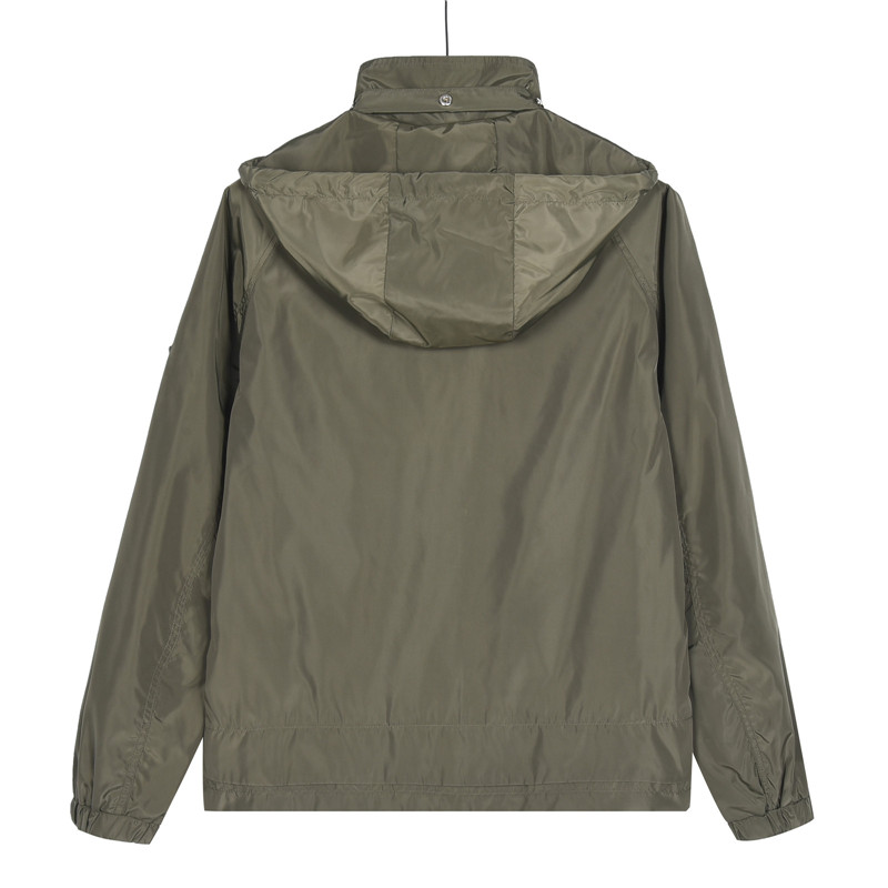 Moncler/蒙口 26SS工装风手臂硅胶连帽薄外套 黑色 绿色