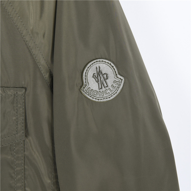 Moncler/蒙口 26SS工装风手臂硅胶连帽薄外套 黑色 绿色