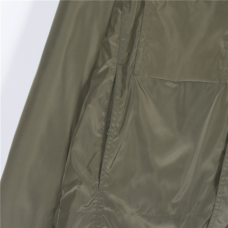 Moncler/蒙口 26SS工装风手臂硅胶连帽薄外套 黑色 绿色