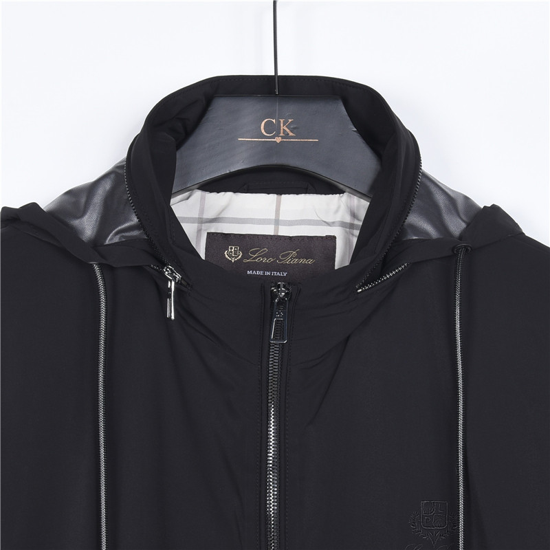 LoroPiana/诺悠翩雅 轻奢休闲风连帽薄外套 黑色 绿灰