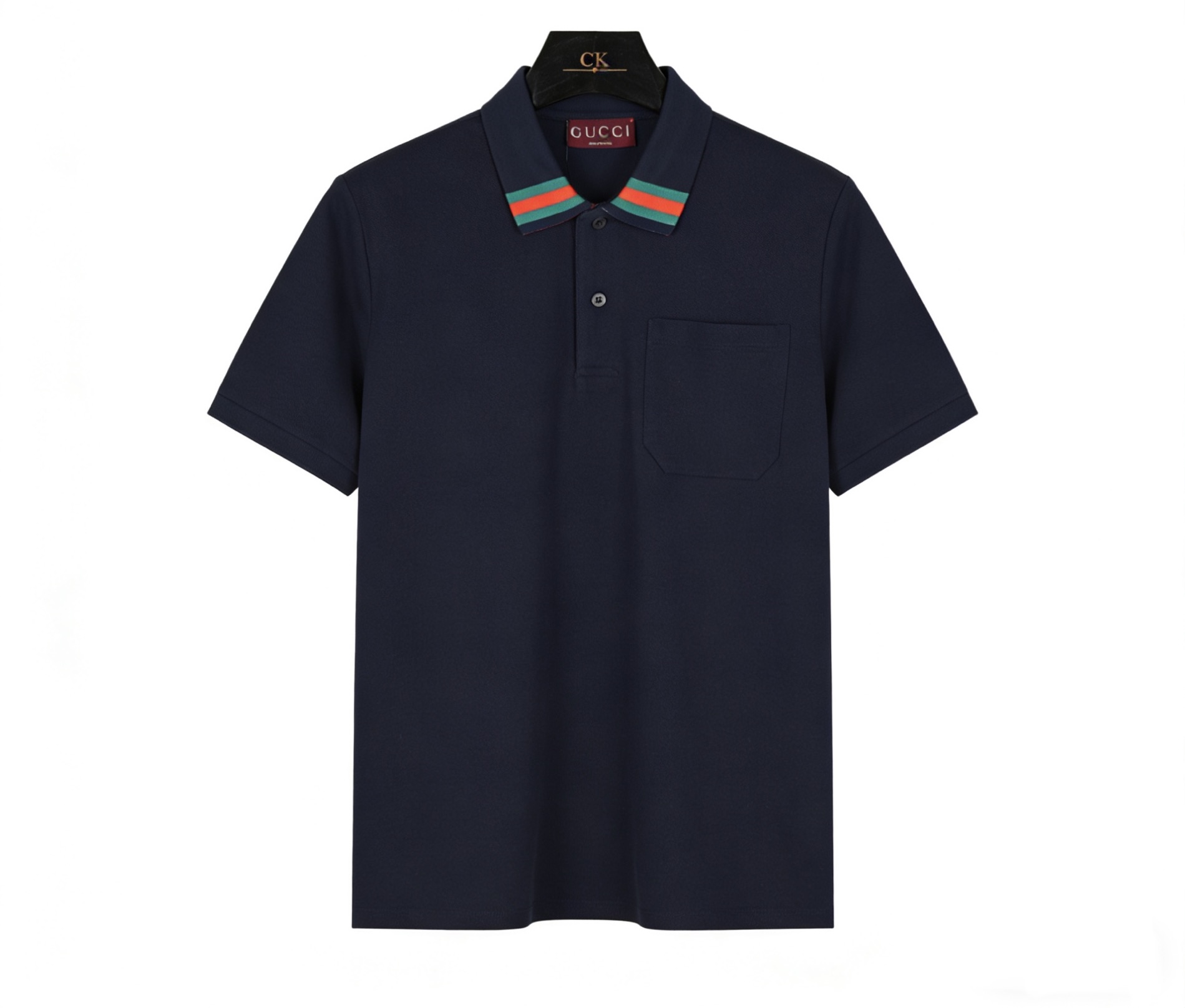 Gucci/古驰 25SS 领口拼接撞色短袖Polo衫 黑色 灰色-莆田鞋,莆田鞋货源,高仿鞋,高仿鞋货源,安福档口,莆田高仿鞋,莆田鞋批发,高仿鞋批发,莆田高仿运动鞋,高仿运动鞋,莆田运动鞋 Gucci/古驰 25SS 领口拼接撞色短袖Polo衫 黑色 灰色