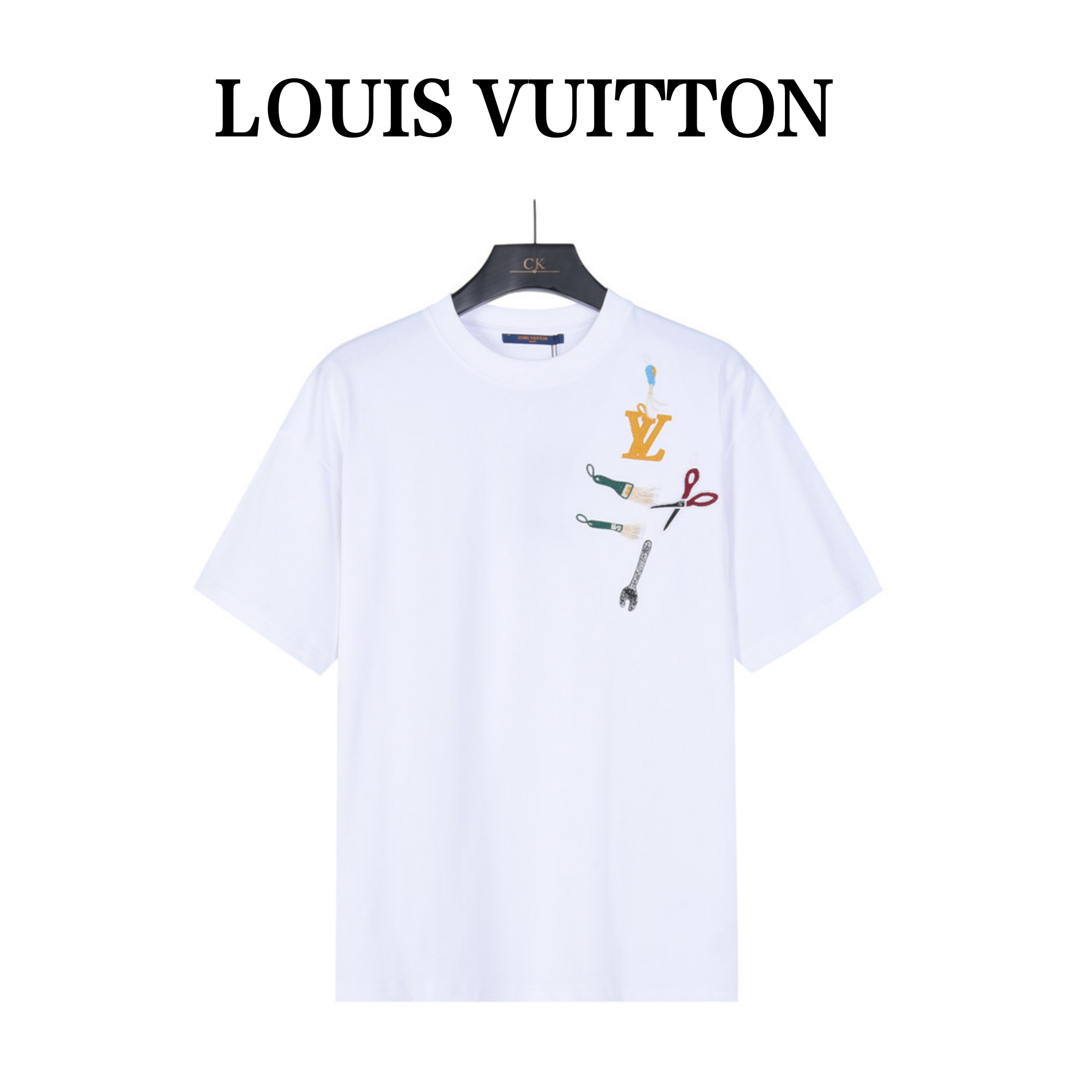 LouisVuitton/路易威登 胸前工具挂件短袖 黑色 白色