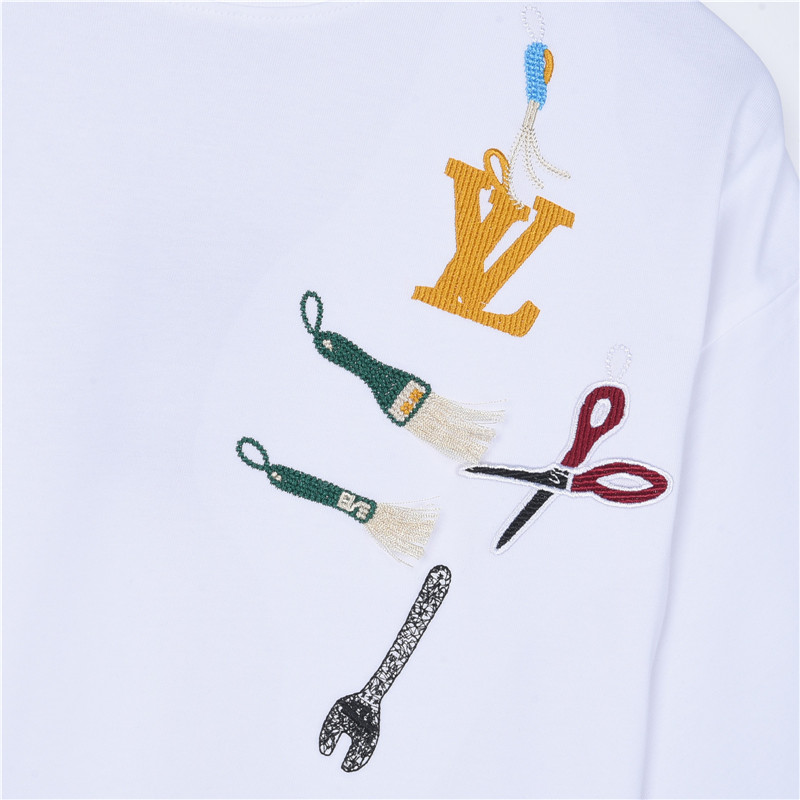 LouisVuitton/路易威登 胸前工具挂件短袖 黑色 白色