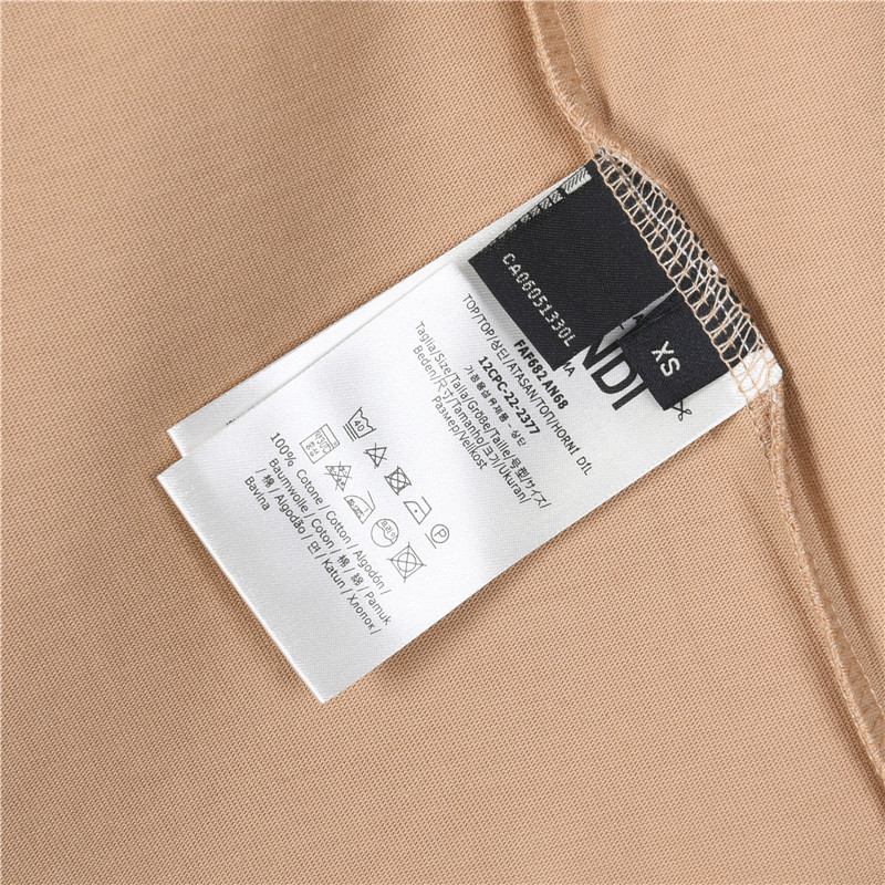 Fendi/芬迪 竹节纹刺绣双F logo短袖 黑色 白色 卡其 灰-Chinese UA Cheap High Quatity Brand Clothes Bags handbags Sneakers wholesale wholesaler seller from China Factory suppliers Fashion Clothing Shoes best Quality Beautiful Price Fendi/芬迪 竹节纹刺绣双F logo短袖 黑色 白色 卡其 灰