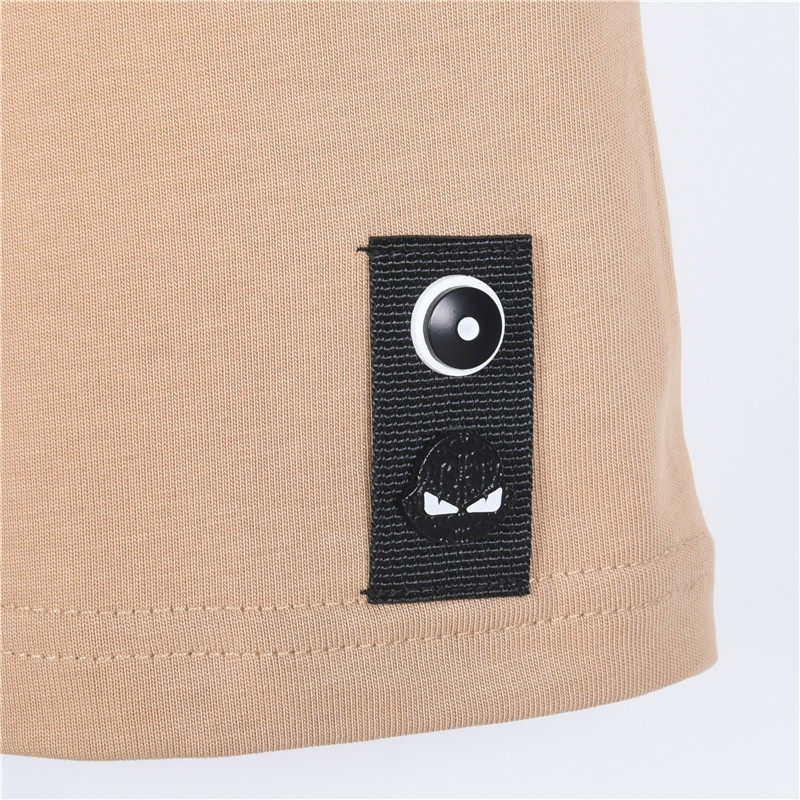 Fendi/芬迪 竹节纹刺绣双F logo短袖 黑色 白色 卡其 灰-Chinese UA Cheap High Quatity Brand Clothes Bags handbags Sneakers wholesale wholesaler seller from China Factory suppliers Fashion Clothing Shoes best Quality Beautiful Price Fendi/芬迪 竹节纹刺绣双F logo短袖 黑色 白色 卡其 灰