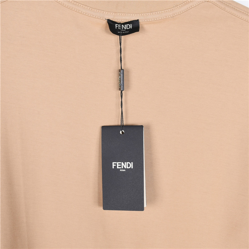 Fendi/芬迪 竹节纹刺绣双F logo短袖 黑色 白色 卡其 灰-Chinese UA Cheap High Quatity Brand Clothes Bags handbags Sneakers wholesale wholesaler seller from China Factory suppliers Fashion Clothing Shoes best Quality Beautiful Price Fendi/芬迪 竹节纹刺绣双F logo短袖 黑色 白色 卡其 灰