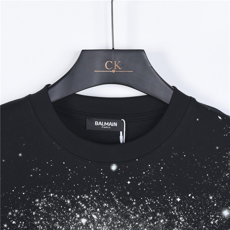 Balmain/巴尔曼 26SS宇宙星空涂鸦短袖 黑色 白色-Chinese UA Cheap High Quatity Brand Clothes Bags handbags Sneakers wholesale wholesaler seller from China Factory suppliers Fashion Clothing Shoes best Quality Beautiful Price Balmain/巴尔曼 26SS宇宙星空涂鸦短袖 黑色 白色