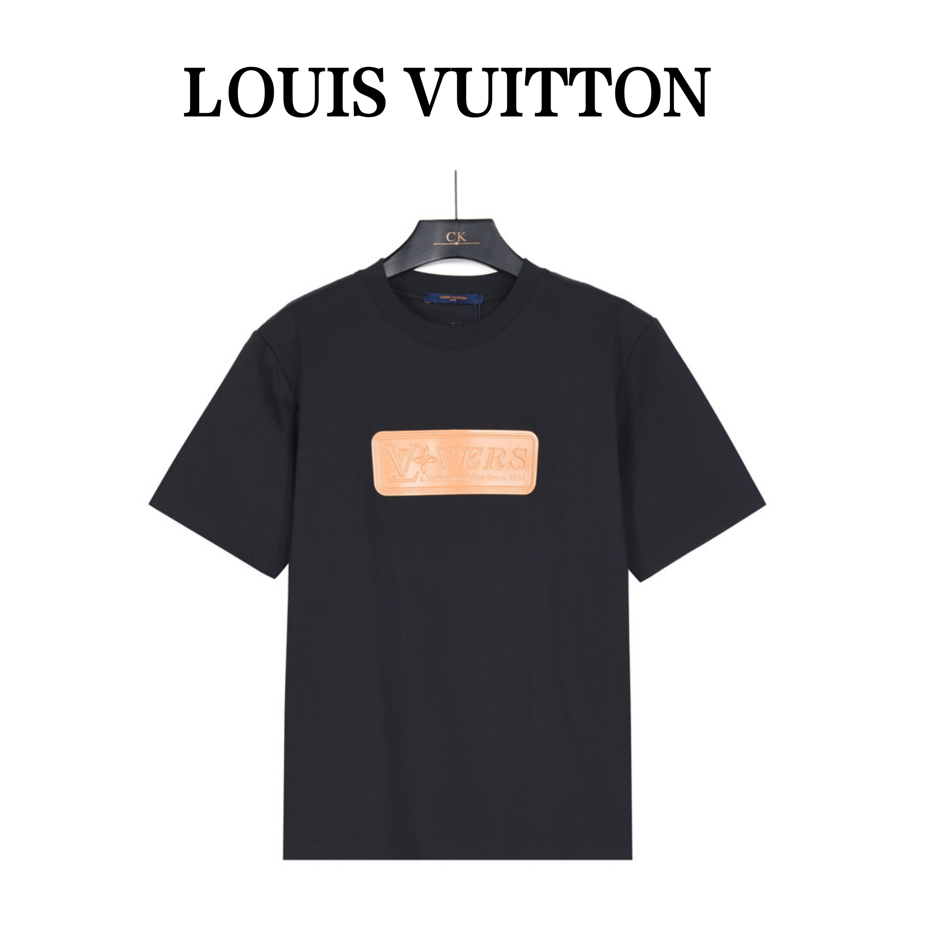 LouisVuitton/路易威登 胸前皮牌短袖黑色 白色 LouisVuitton/路易威登 胸前皮牌短袖黑色 白色