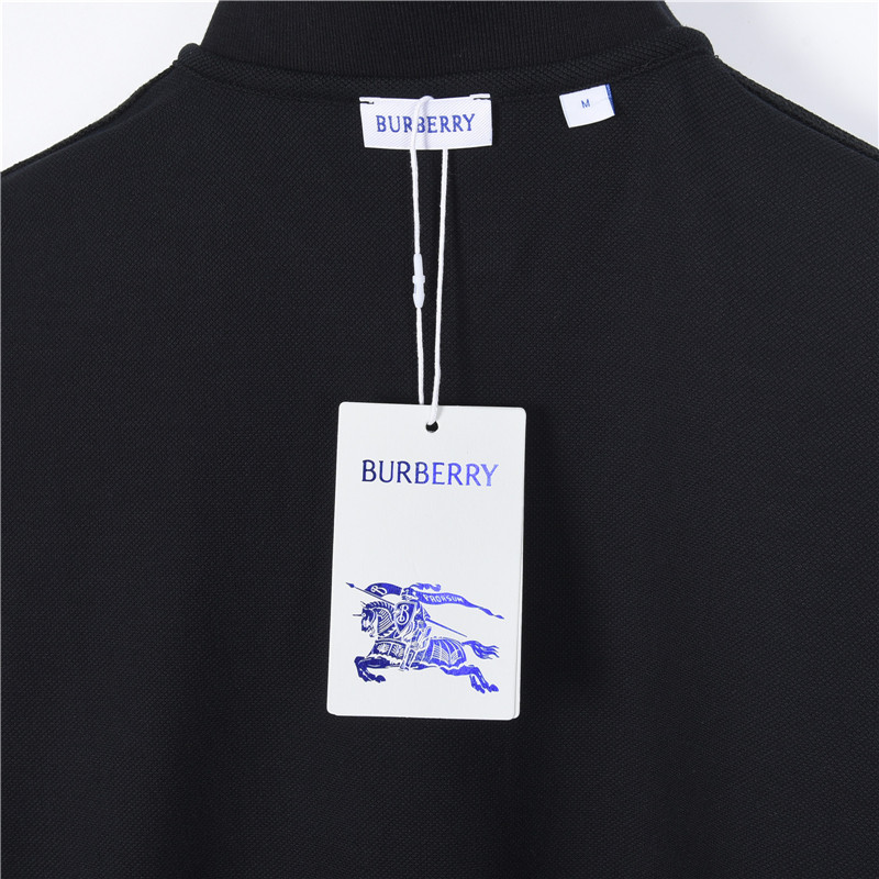 Burberry/巴宝莉BBR 下摆贴布战马短袖polo衫 黑色 米杏