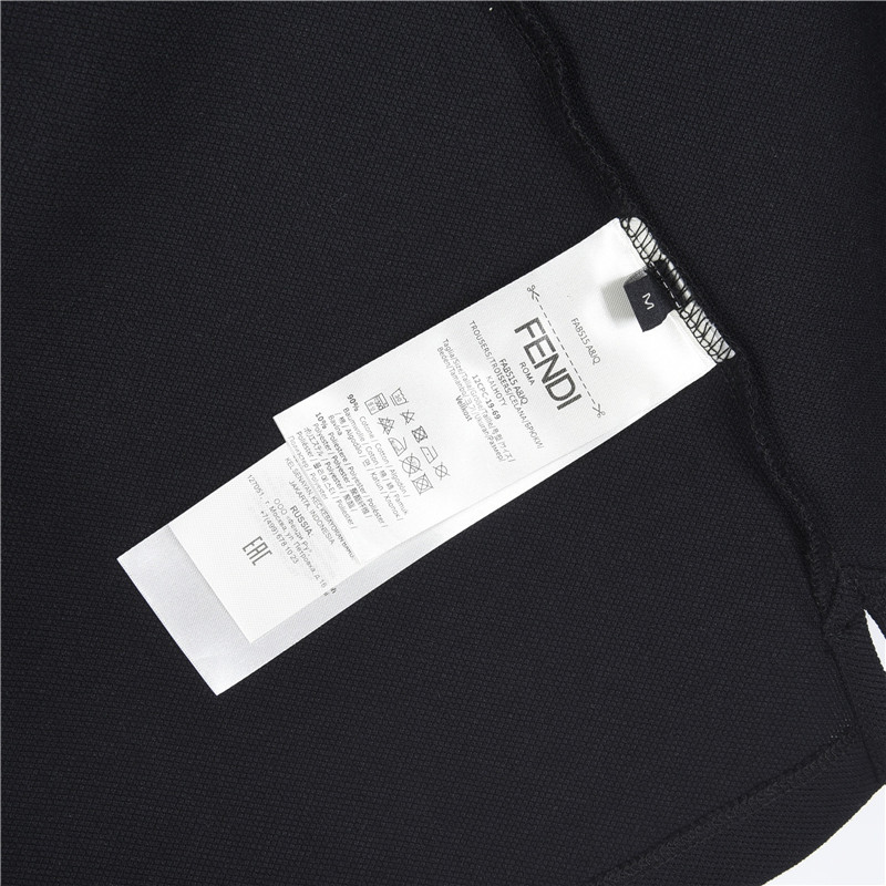 Fendi/芬迪 25SS新款双F压纹短袖POLO衫 黑色 米白