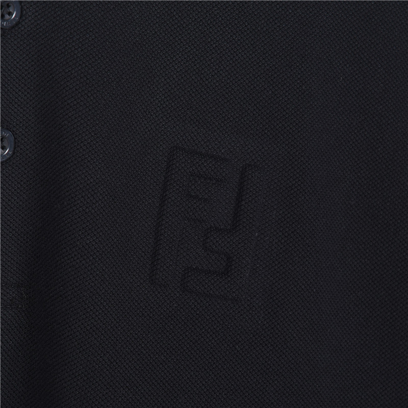 Fendi/芬迪 25SS新款双F压纹短袖POLO衫 黑色 米白