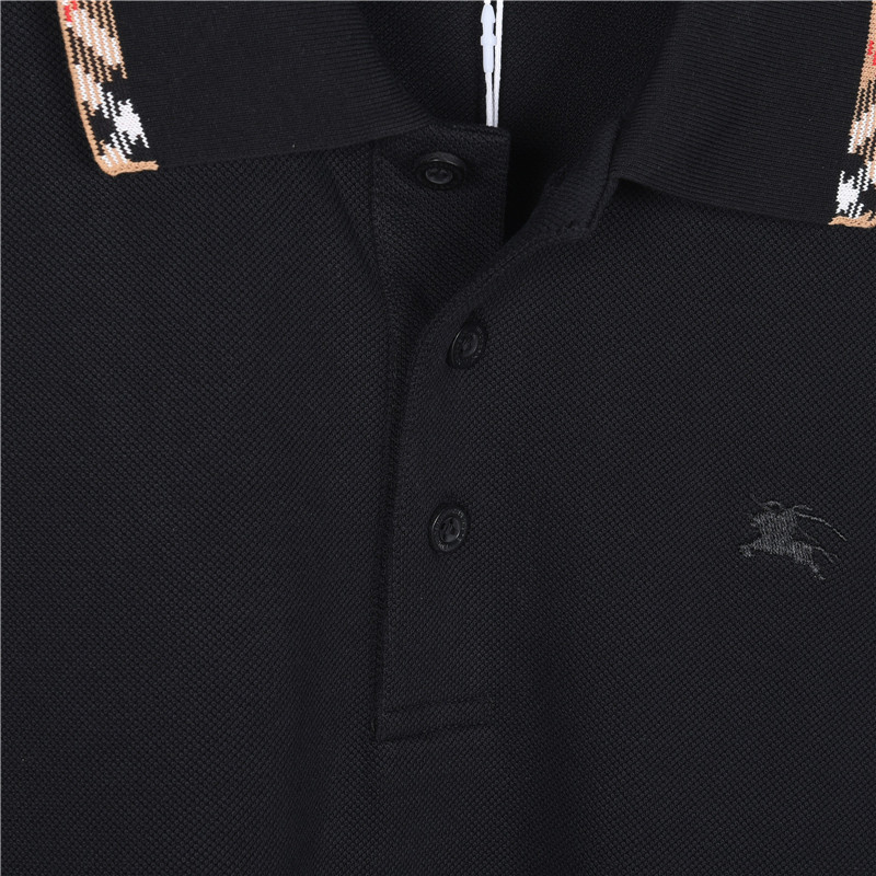 Burberry/巴宝莉 胸前刺绣战马翻领撞色短袖Polo衫 黑色 白色-Top High Quatity Cheap Sneakers Fashion Clothing Clothes Bags handbags Shoes of all Brand wholesale With The best Quality And Beautiful Price from China Factory Chinese suppliers wholesaler seller Burberry/巴宝莉 胸前刺绣战马翻领撞色短袖Polo衫 黑色 白色