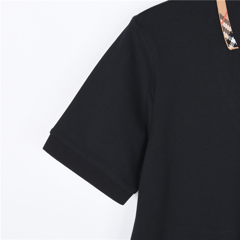 Burberry/巴宝莉 胸前刺绣战马翻领撞色短袖Polo衫 黑色 白色-Top High Quatity Cheap Sneakers Fashion Clothing Clothes Bags handbags Shoes of all Brand wholesale With The best Quality And Beautiful Price from China Factory Chinese suppliers wholesaler seller Burberry/巴宝莉 胸前刺绣战马翻领撞色短袖Polo衫 黑色 白色