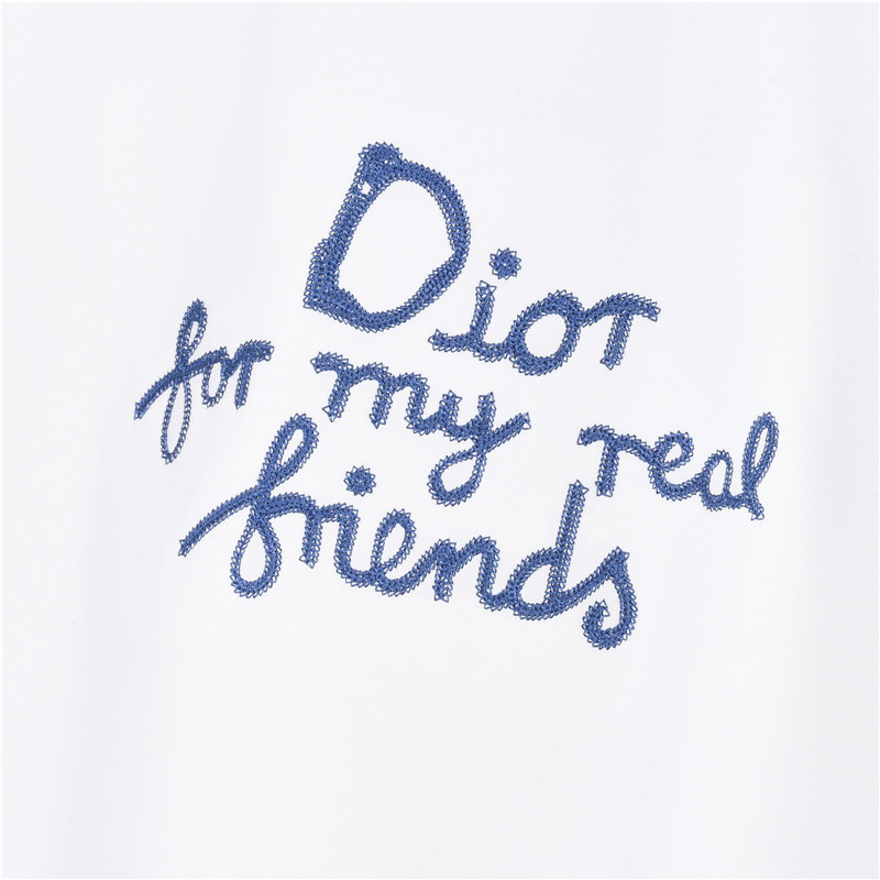 Dior/迪奥 胸前字母签名短袖T恤 白色 黑色