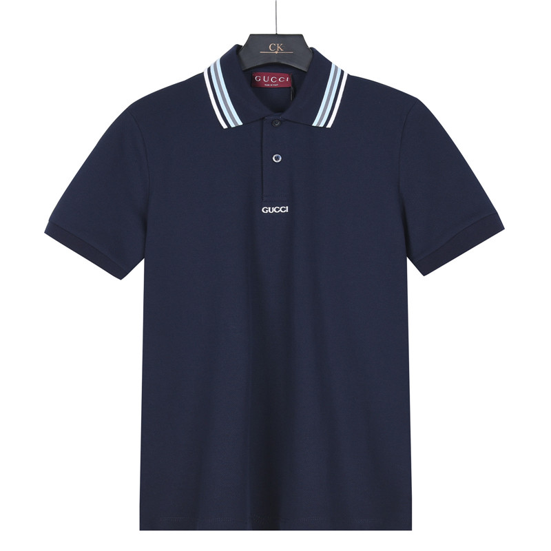 Gucci/古驰 简约字母短袖POLO衫 宝蓝 米杏 Gucci/古驰 简约字母短袖POLO衫 宝蓝 米杏