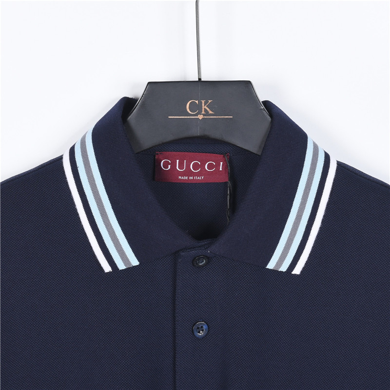 Gucci/古驰 简约字母短袖POLO衫 宝蓝 米杏 Gucci/古驰 简约字母短袖POLO衫 宝蓝 米杏