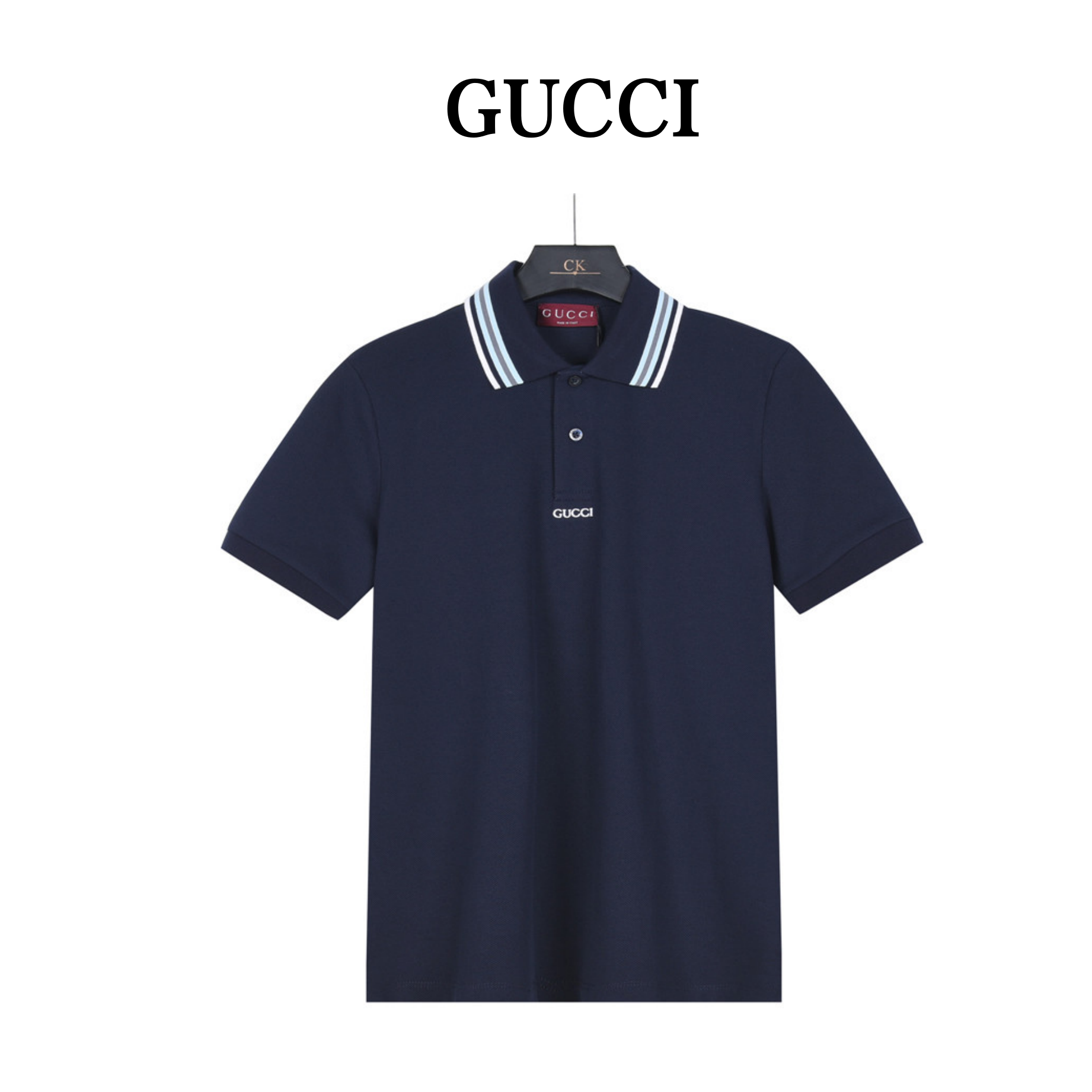 Gucci/古驰 简约字母短袖POLO衫 宝蓝 米杏 Gucci/古驰 简约字母短袖POLO衫 宝蓝 米杏