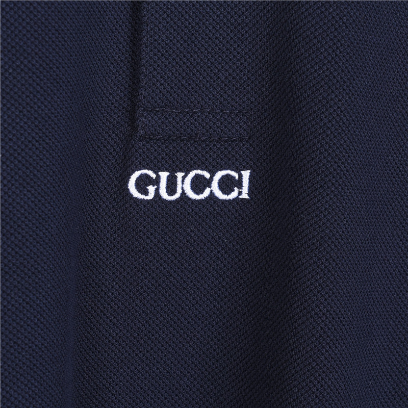 Gucci/古驰 简约字母短袖POLO衫 宝蓝 米杏 Gucci/古驰 简约字母短袖POLO衫 宝蓝 米杏